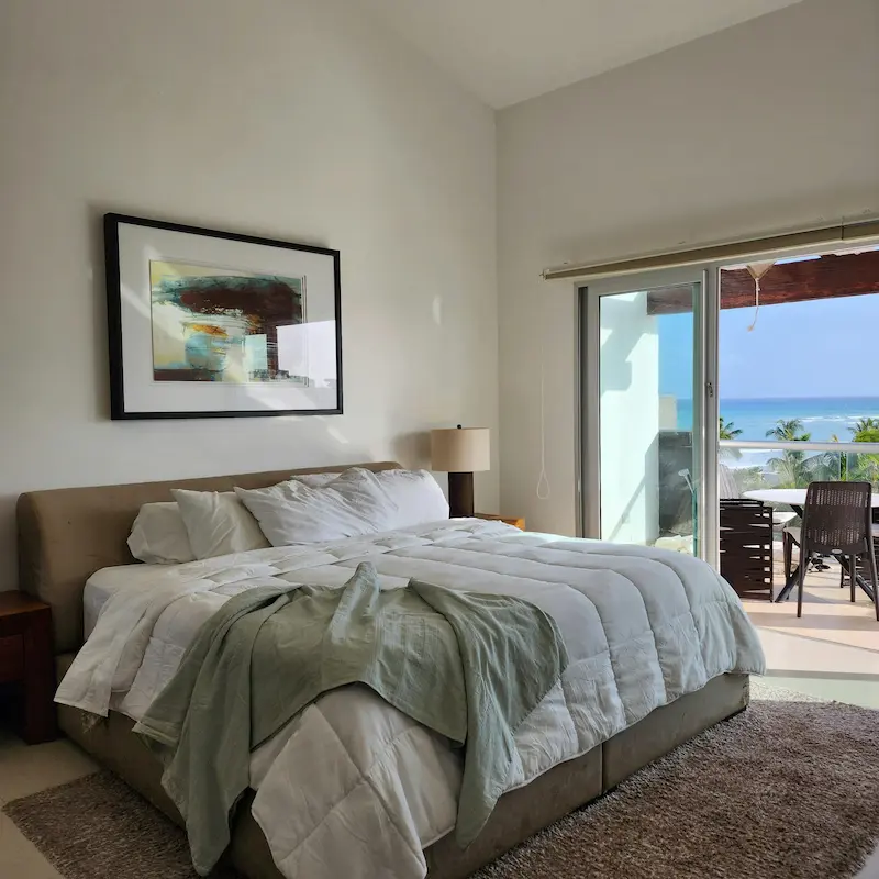 stylish hotel bed with minimalist design
